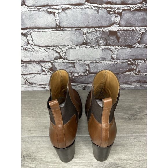 Sartore Paris Brown Leather Ankle Chelsea Vibram Heel Booties Women’s 38EU/7M US - Picture 5 of 16
